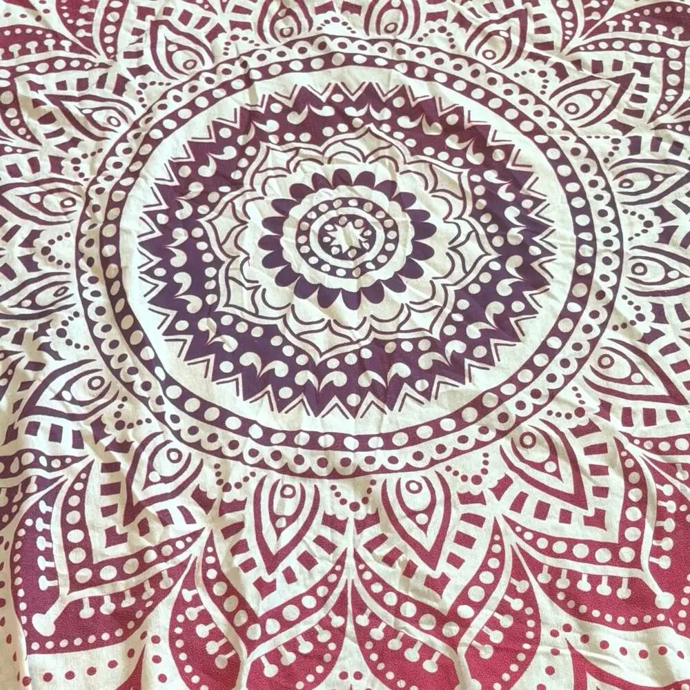 Indian cotton mandala round tapestry or beach throw